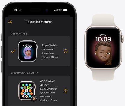 Un iPhone près d’une Apple Watch.