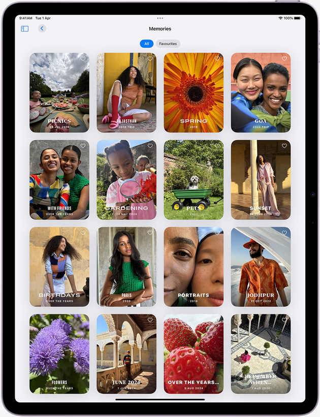 Photos app on iPad Air