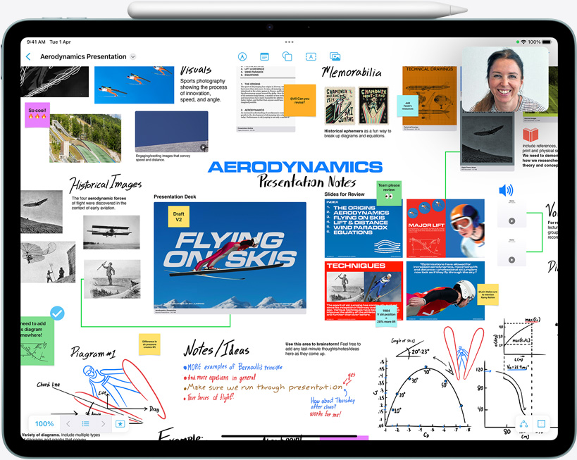 iPad Air, landscape orientation, Apple Pencil Pro attached