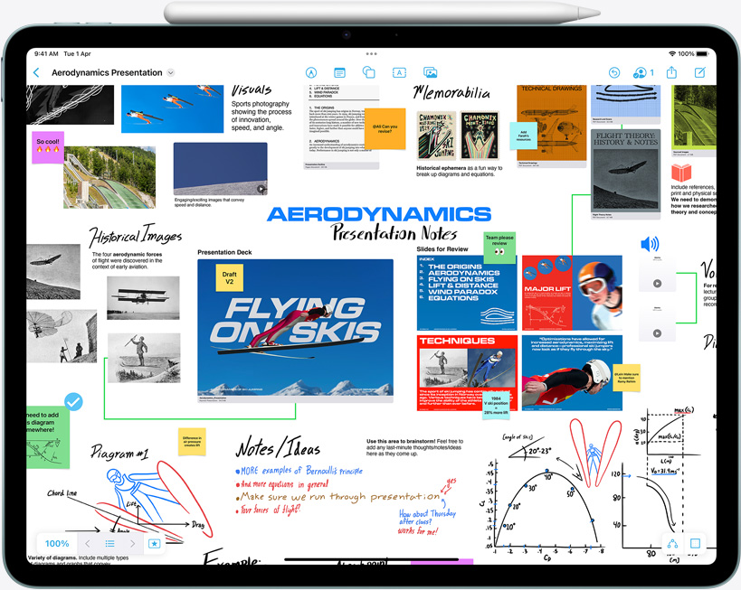 iPad Air, landscape orientation, Apple Pencil Pro attached