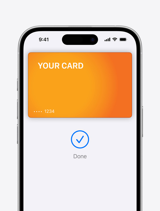 Cartea de credit Apple Pay pe ecran.