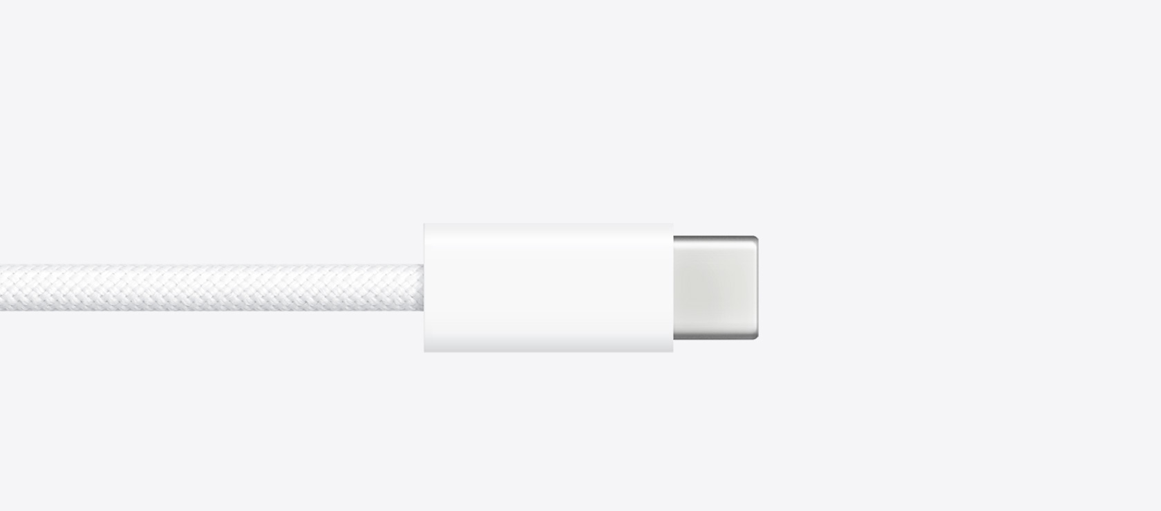 USB-C 充電線的特寫。