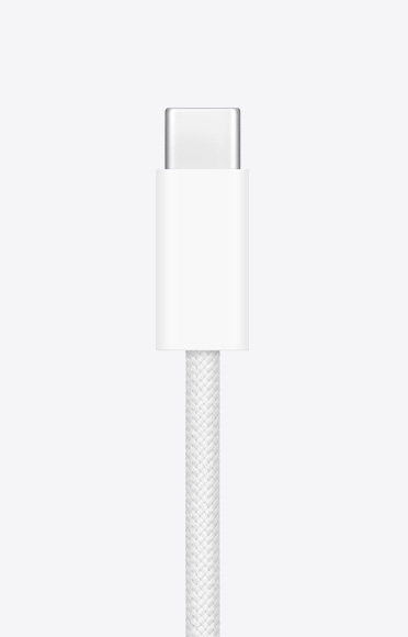 USB-C 充電線的特寫。