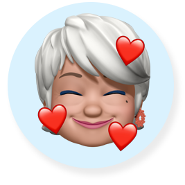 Memoji souriant faisant un signe de paix